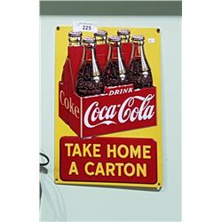 COCA COLA EMBOSSED TIN SIGN
