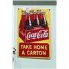Image 1 : COCA COLA EMBOSSED TIN SIGN