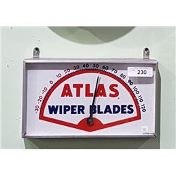 VINTAGE ATLAS WIPER BLADES METAL THERMOMETER