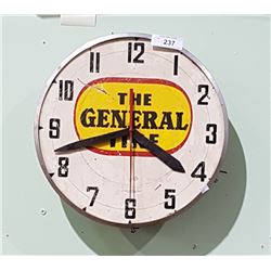 VINTAGE GENERAL TIRE METAL CLOCK