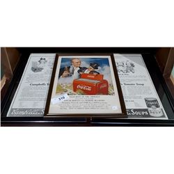 3 VINTAGE FRAMED ADVERTISEMENTS