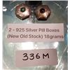 Image 1 : 2 .925 SILVER PILL BOXES