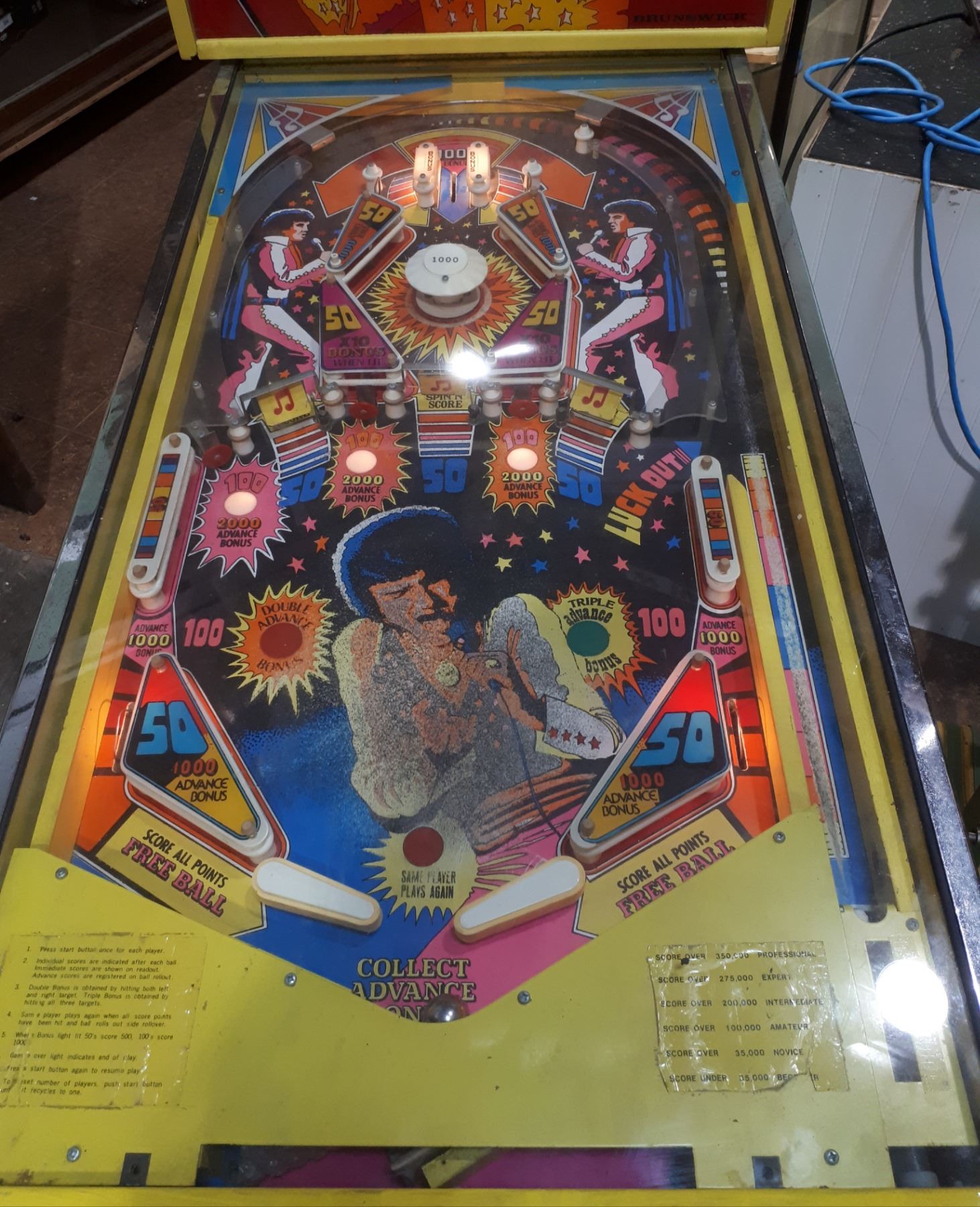 VINTAGE "ALIVE" ELVIS BRUNSWICK PINBALL MACHINE