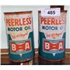 Image 1 : 2 1940'S B-A PEERLESS MOTOR OIL QUARTS