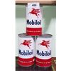 Image 1 : 3 VINTAGE MOBIL OIL QUARTS