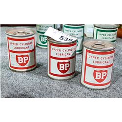 3 VINTAGE BP FUELS RED LABEL ADDITIVE TINS