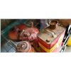 Image 2 : 3 VINTAGE METAL GAS CANS AND LANTERN