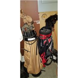 2 GOLF BAGS AND CLUBS