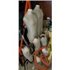 Image 1 : 4 FABRIC MANNEQUIN TORSOS ON STAND - 2 ADULT AND 2 KIDS, AND 4 NOT ON STAND