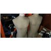 Image 2 : 4 FABRIC MANNEQUIN TORSOS ON STAND - 2 ADULT AND 2 KIDS, AND 4 NOT ON STAND