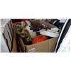 Image 1 : BOX OF COLLECTIBLES, PIGGY BANKS, GLASSWARE, AND CHINA