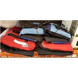 LOT OF BODY GLOVE LIFE JACKETS