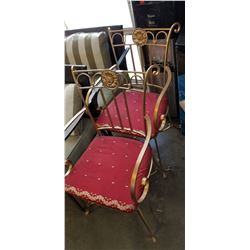 2 METAL FRAMED ARMCHAIRS