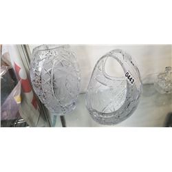 LARGE CRYSTAL BASKET AND VASE