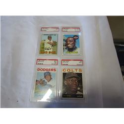 4 GRADED BASEBALL CARDS