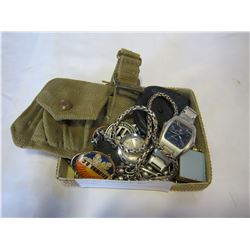 ARMY BAG, MENS CHAIN, AND WATCHES