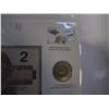 Image 3 : CANADIAN $2 UNCIRCULATED COIN, BANK NOTES, STAMP SET IN CANADA POST FOLDER