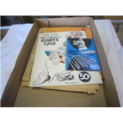 1958 DODGERS OPENING DAY PAPER AND 1958 SAN FRANSICO GIANTS YEARBOOK AND 1954 YEARBOOK ETC
