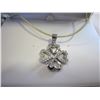 Image 2 : STAMPED 925 SILVER CLOVER LEAF PENDANT AND SILVER NECKLACE AND EARRINGS