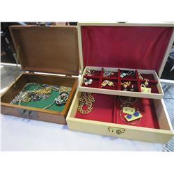 2 JEWELERY BOXES W/ CONTENTS
