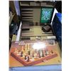 Image 3 : MANCHESTER MANTLE CLOCK, CHESS SET, 10 17OZ COOLERS, AND BACK GAMMON