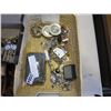 Image 3 : LEATHER PURSES, JEWELERY, COLLECTABLES, RESIN BOTTLE, AND SILVER INLAID JEWELERY BOX