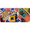 Image 2 : PAIR OF SNOW SHOES AND FIRST NATION FLAGS, CARVED NATIVE ITEMS, AND WOOD DUCK W/ BOW