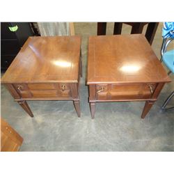 2 KROEHLER 1 DRAWER END TABLES