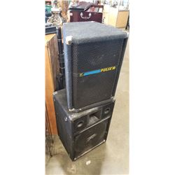 PEAVY IISHC II, AND YORKVILLE PULSE 10 STAGE SPEAKERS AND STANDS