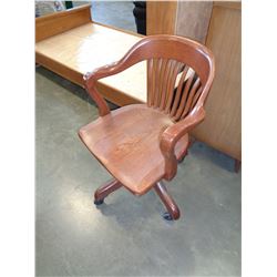 WOOD ROLLING OFFICE CHAIR