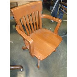 WOOD ROLLING OFFICE CHAIR