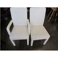 PAIR OF WHITE UPHOLSTERED CHAIRS