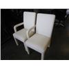 Image 2 : PAIR OF WHITE UPHOLSTERED CHAIRS