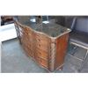 Image 2 : ASHLEY FLOOR MODEL CARVED FAUX MARBLE TOP DRESSER RETAIL $2574, MINOR COSMETIC DAMAGE