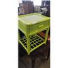 Image 3 : GREEN WICKER 1 DRAWER SIDE TABLE