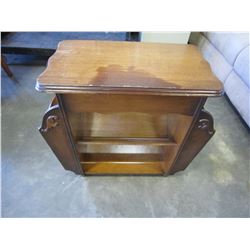 VINTAGE MAGAZINE RACK END TABLE