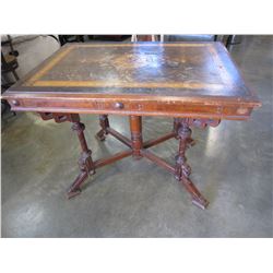 ANTIQUE IN LAID DINING TABLE