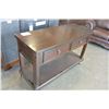 Image 2 : ASHLEY FLOOR MODEL 2 DRAWER CONSOLE MEDIA OR SOFA TABLE, DARK FINISH RETAIL $749