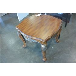 NEW MORGAN FURNITURE CARVED WALNUT FINISH ENDTABLE RETAIL $569