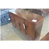 Image 2 : ASHLEY FLOOR MODEL 4 DOOR DINING ROOM SERVER IN CHERRY MAHOGANY FINISH, RETAIL $1587