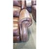Image 5 : ASHLEY BROWN GENUINE LEATHER POWER RECLINING LOVESEAT AND ROCKING MANUAL RECLINE ROCKER RETAIL $2599