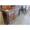 Image 2 : ASHLEY FLOOR MODEL HIGHLY CARVED MAHOGANY SERVER, MISSING ONE DOOR, RETAIL $2262