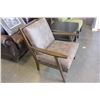 Image 1 : NEW MODERN ASHLEY WOOD FRAMED ACCENT CHAIR, REMOVABLE CUSHIONS, RETAIL $869