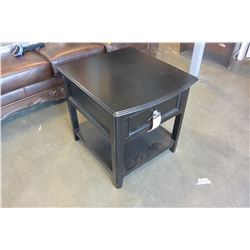 NEW MORGAN FURNITURE BLACK ONE DRAWER ENDTABLE RETAIL $429