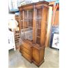 Image 1 : SINGLE PIECE WALNUT CHINA CABINET