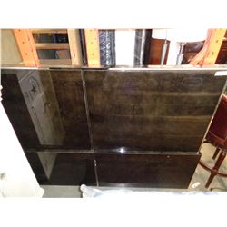 NEW ULTRA MODERN DARK WOOD GRAIN KINGSIZE HEADBOARD AND FOOTBOARD ONLY, NO RAILS/HARDWARE