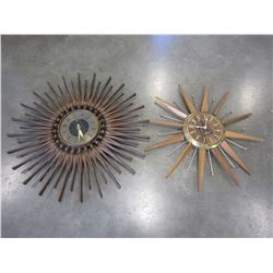 2 WESTCLOX SUNBURST WALL CLOCKS