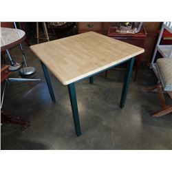 MAPLE AND GREEN SQUARE TABLE