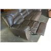 Image 3 : BROWN LEATHER RECLINER SOFA