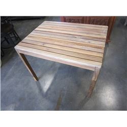 SLAT WOOD PATIO END TABLE